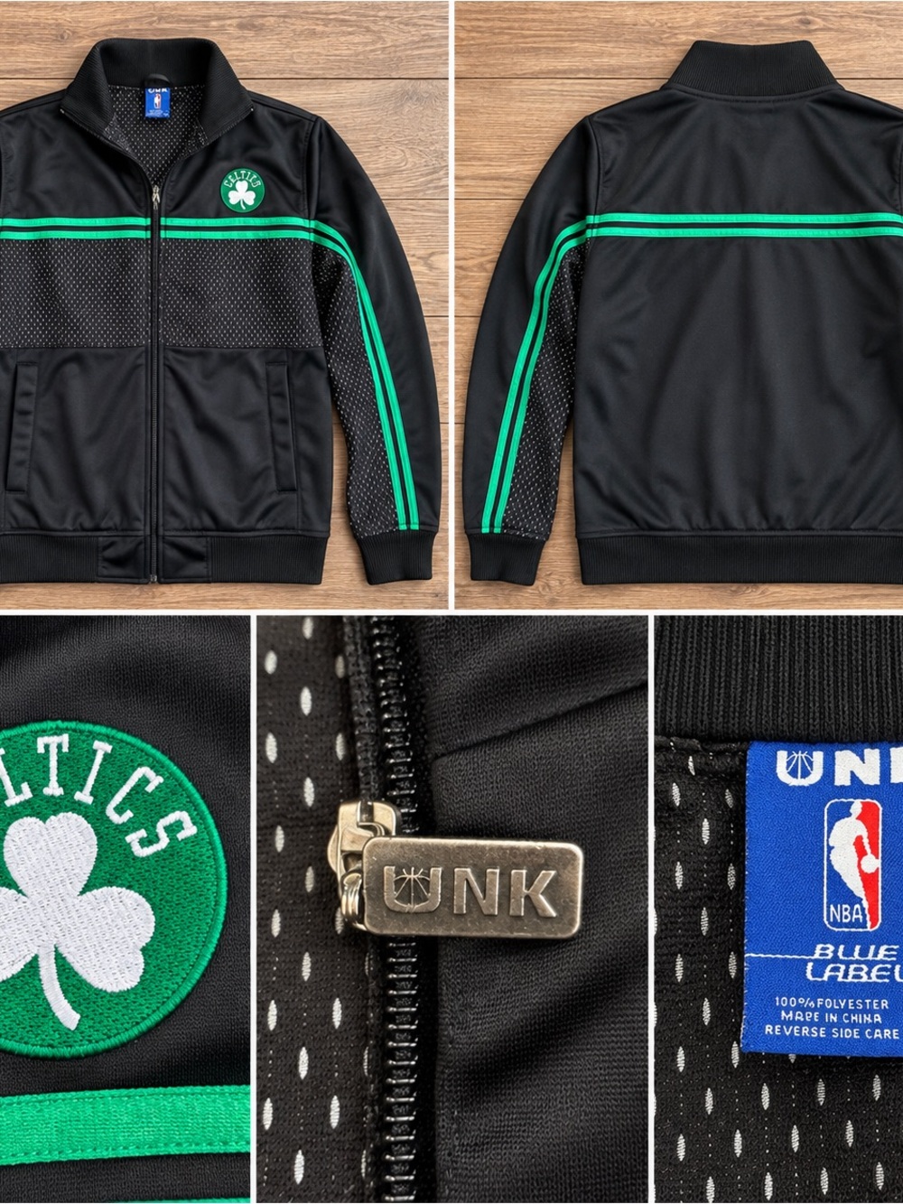 Y2K UNK Boston Celtics Black & Green men’s Blue Label Track Jacket